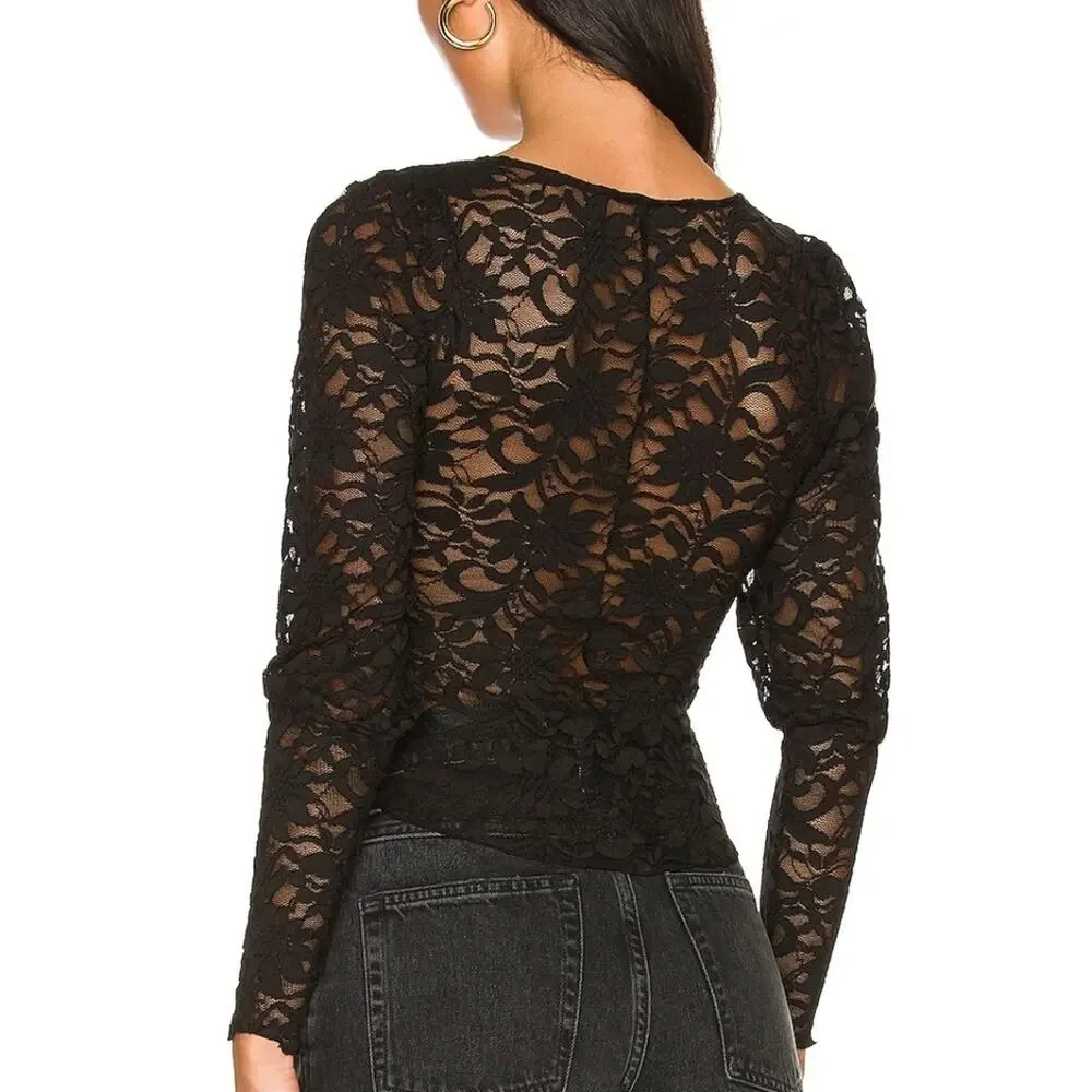 Free People x Revolve Long Distance Layering Top Black - XS